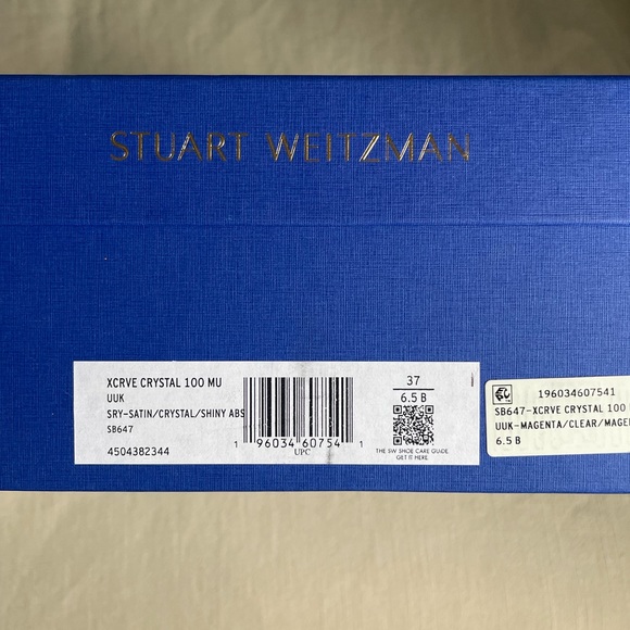 Stuart Weitzman XCRVE Satin Crystal 100 Mules - Picture 14 of 16